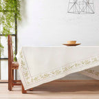 Λινό Τραπεζομάντηλο Αιγαίον Μαργαρίτα "The Κέντημα Project" 140X180 White